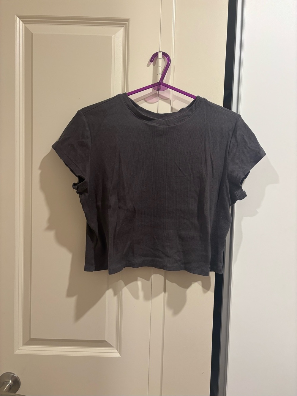 Women's Cropped Crew Tee - Charcoal